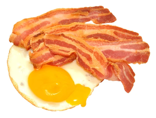 Stekt ägg och Bacon skivor — Stockfoto