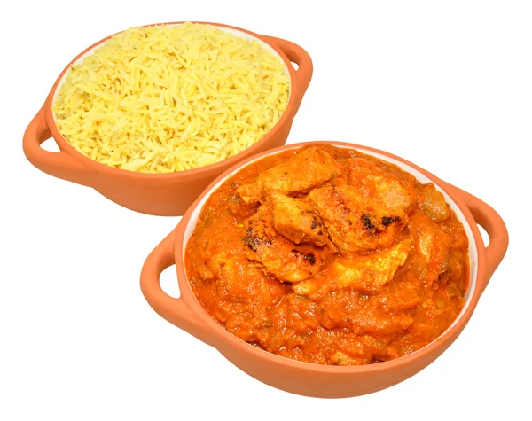 Pollo al curry y arroz —  Fotos de Stock