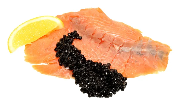 Salmão fumado e caviar — Fotografia de Stock