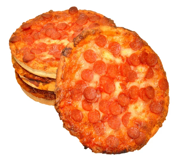 Pequenas Pizzas Pepperoni — Fotografia de Stock
