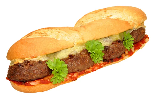 Rundvlees hamburger en kaas sandwich — Stockfoto