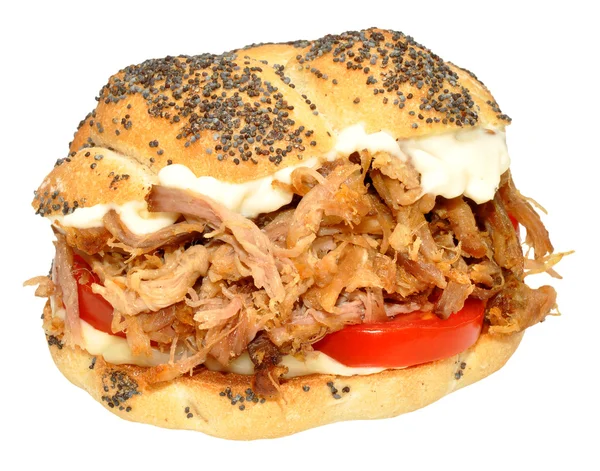 Getrokken varkensvlees Sandwich Roll — Stockfoto