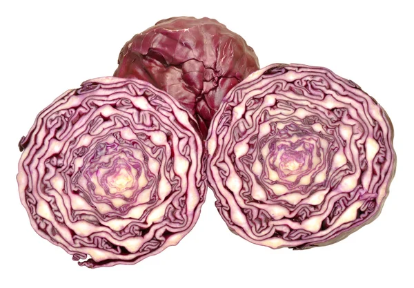 Rotkohl halbiert — Stockfoto