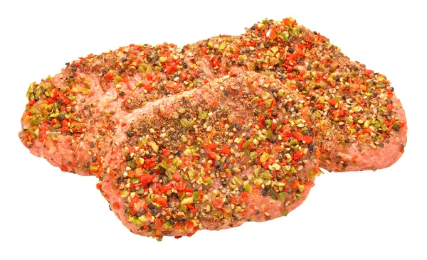 Surowej wołowiny pieprzem grill steki — Zdjęcie stockowe