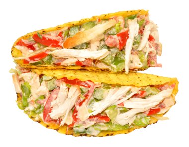 tavuk ve salata tacos dolu