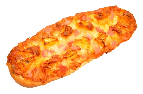 Ham and Pineapple Baguette Bread Pizza — Stok Foto