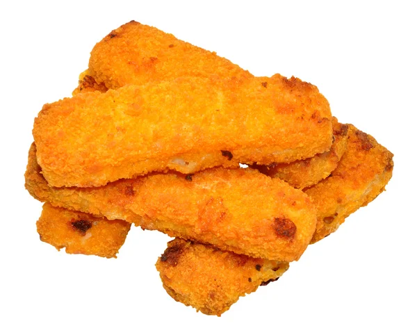 Cooked Breadcrumb Coated Fish Fingers — Stock Photo, Image