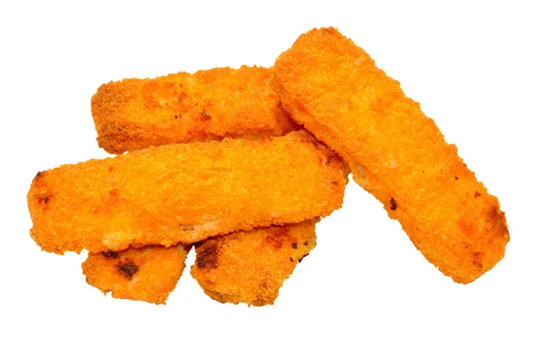 Cooked Breadcrumb Coated Fish Fingers — Stock Photo, Image