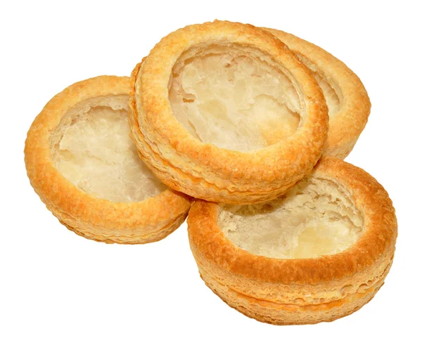 Empty Puff Pastry Vol Au Vent Cases — 图库照片
