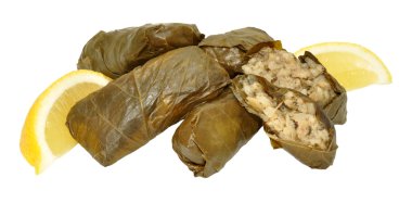 Asma yaprakları pirinç ve otlar ile doldurulmuş