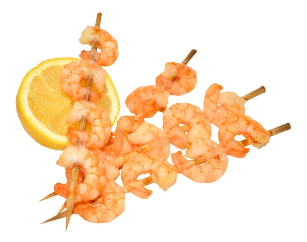 Grilled Skewered Prawns — Stock Photo, Image