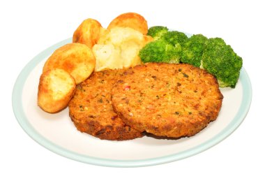 Somun pirzola ve kızarmış patates yemek