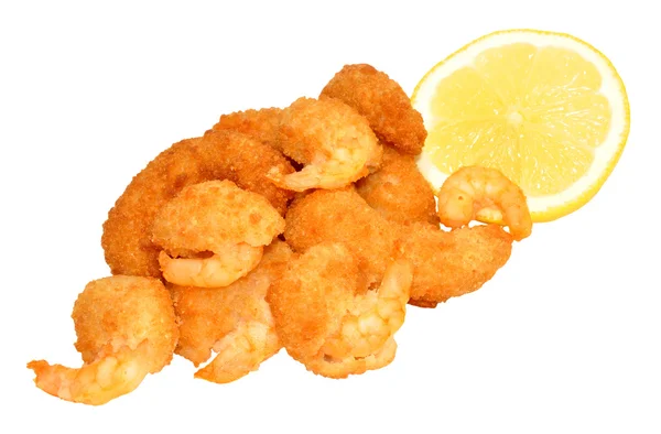 Golden Breadcrumb Coated Prawns — Stock Photo, Image