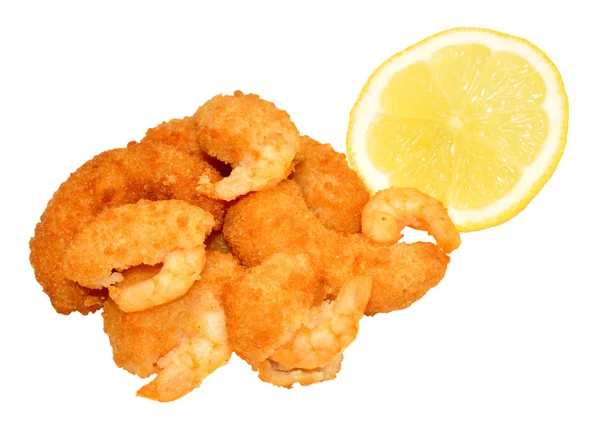 Golden Breadcrumb Coated Prawns — Stock Photo, Image