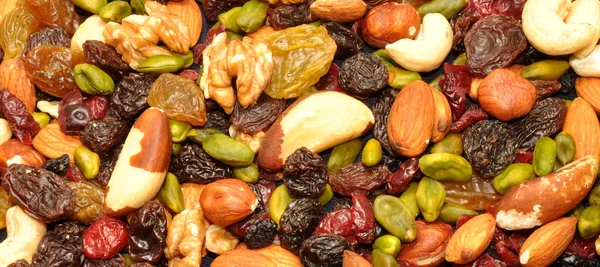 Mixed Fruit And Nut Background — Stock Photo, Image