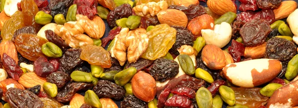 Mixed Fruit And Nut Background — Stock Photo, Image