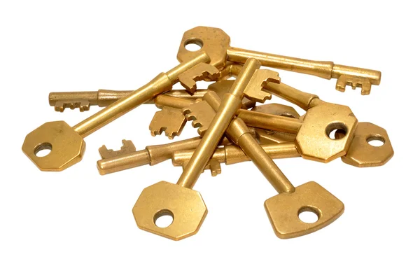 Old Brass Door Keys — Stock Photo, Image