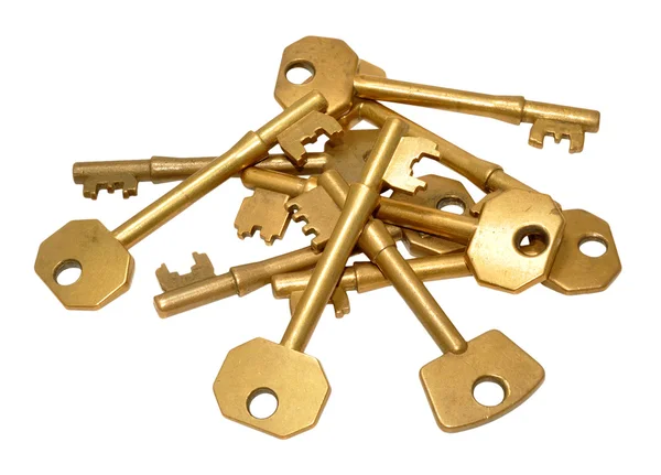 Old Brass Door Keys — Stock Photo, Image