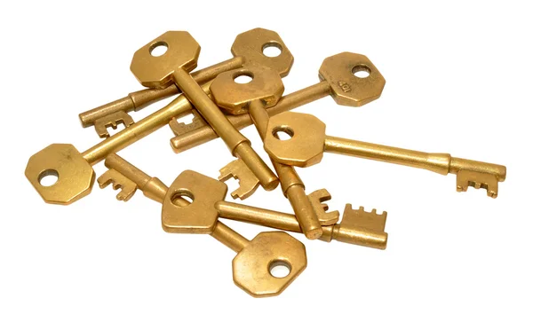 Old Brass Door Keys — Stock Photo, Image