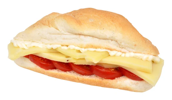 Einfaches Käse-Tomaten-Sandwich — Stockfoto