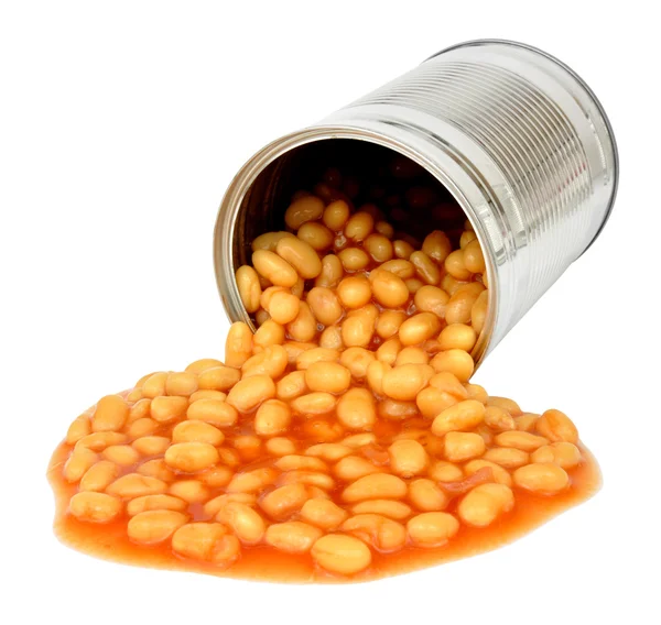 Baked Beans Pouring Out Of Can — Stock Photo, Image