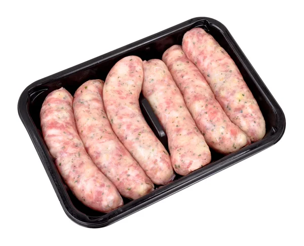 Pack Of Raw Pork Sausages — Stock Photo, Image