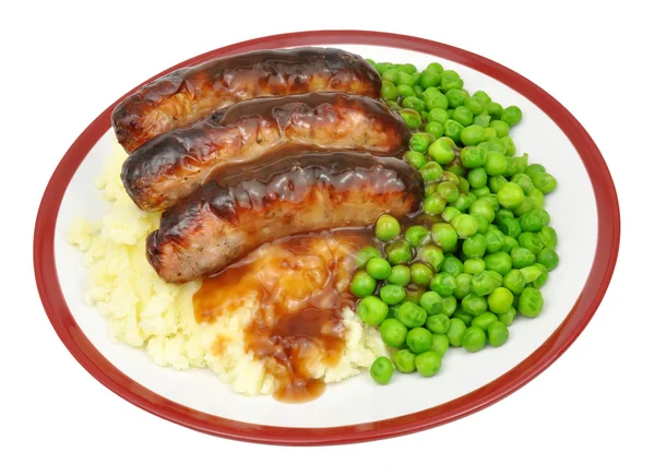 Sausage And Mashed Potato Meal — Stock Photo, Image
