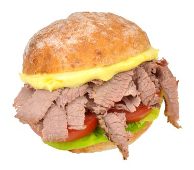 Sığır eti ve salata sandviç rulo