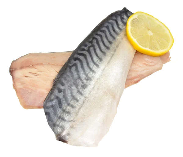 Råa makrill fiskfiléer — Stockfoto