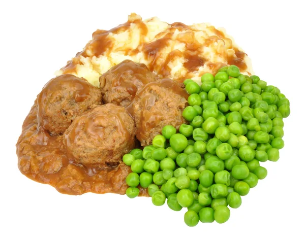 Domuz eti ibne köfte ve patates püresi yemek — Stok fotoğraf