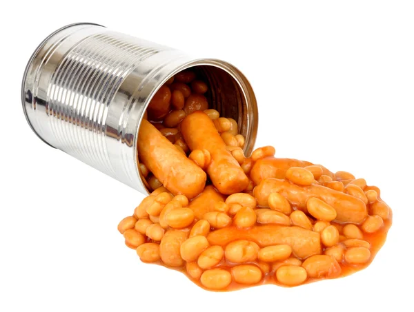 Tinned Sausages And Beans — Stock Photo, Image
