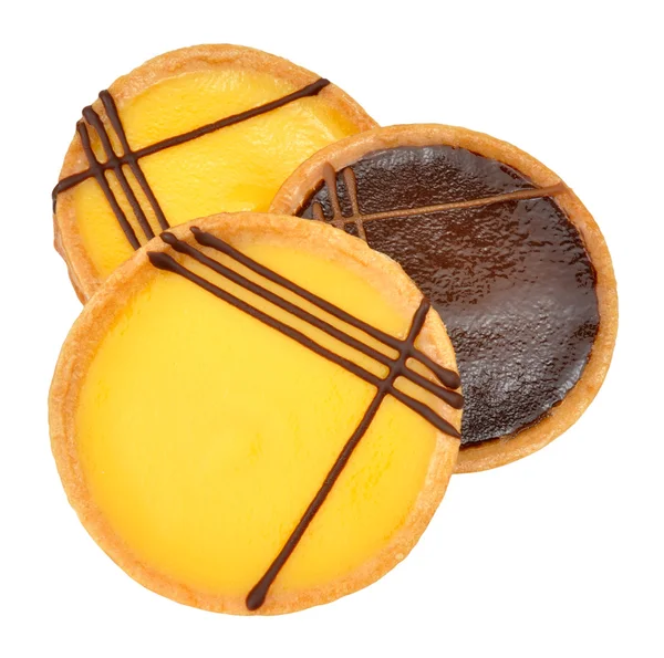 Citron och choklad Dessert tårtor — Stockfoto