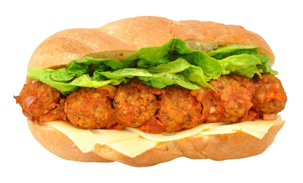 Gehaktbal en kaas Sandwich — Stockfoto