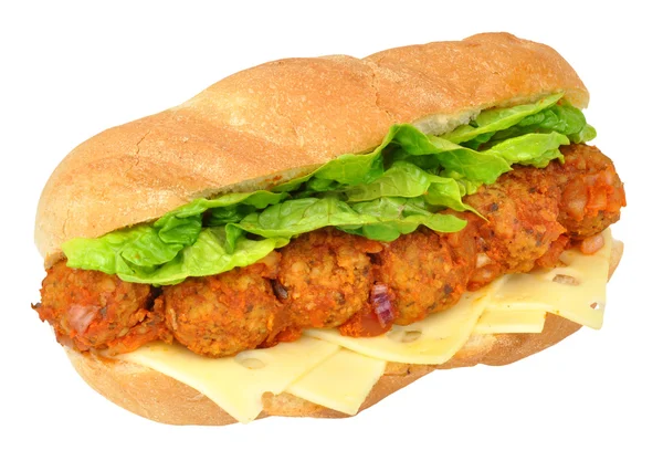 Gehaktbal en kaas Sandwich — Stockfoto