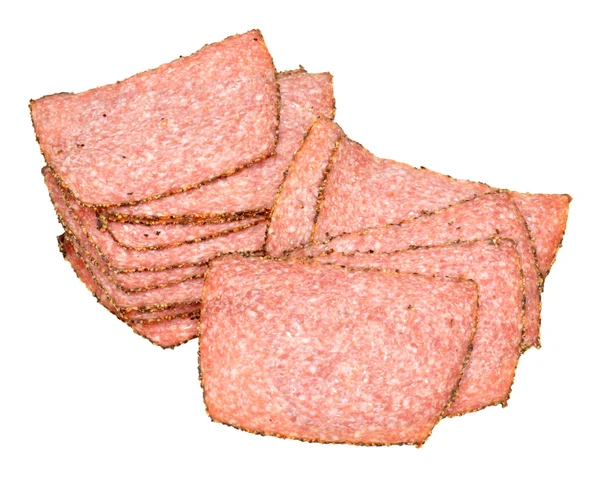 ペッパー サラミ肉スライス — ストック写真