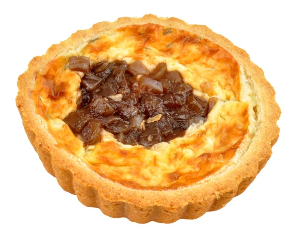 Gekarameliseerde ui en kaas Quiche — Stockfoto