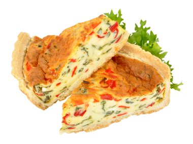 Kızartma biber ve peynir Quiche