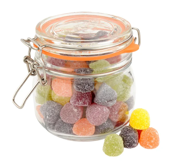 Pot met vrucht kauwgom Candy — Stockfoto