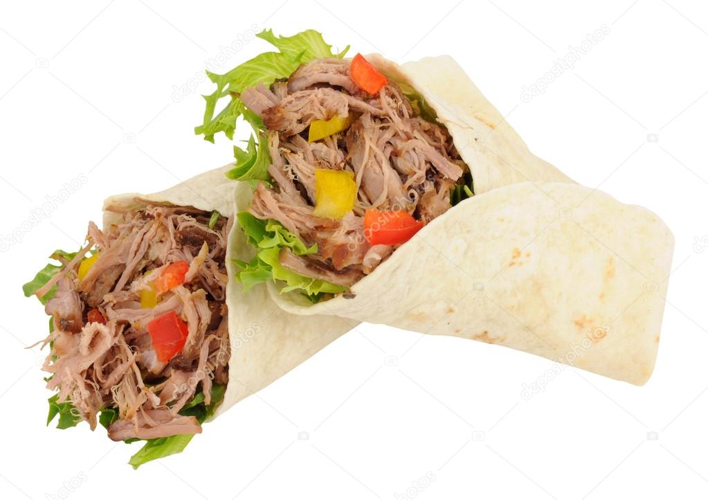 Pulled Pork And Salad Wraps