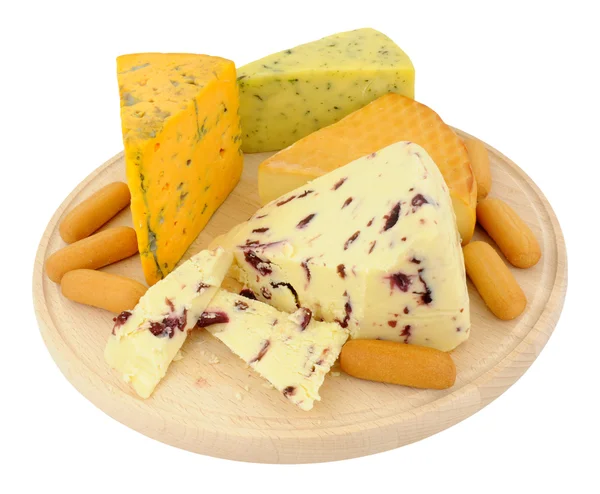 Plateau au fromage avec fromages mélangés — Photo