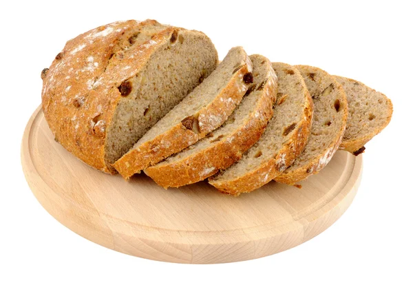 Hoja de pan de mazorca en tablero de pan de madera — Foto de Stock