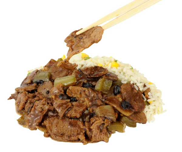 Chinese Beef In Black Bean Sauce — Stock Photo, Image