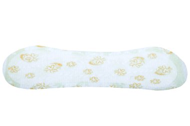 Beyaz bir arka plan üzerinde hijyenik ped.