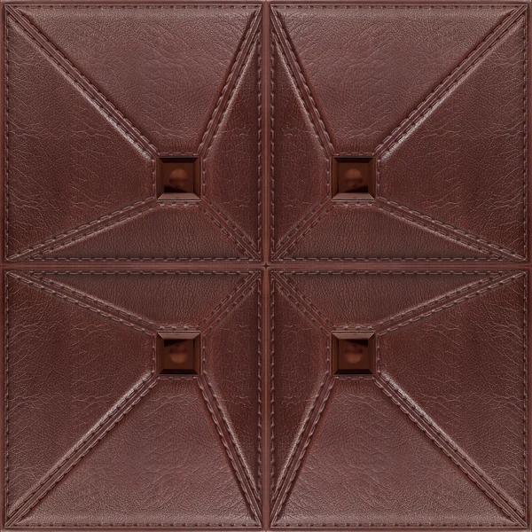 Leather tile with volume drawing. — Stock Photo, Image