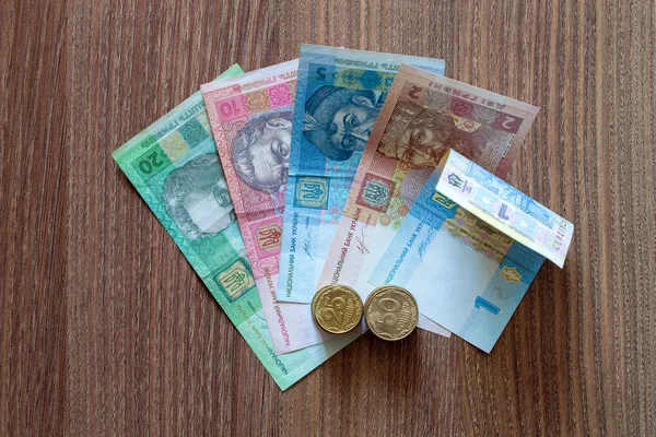 De Oekraïense munt hryvnia. — Stockfoto