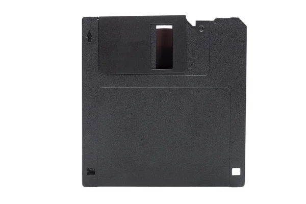 Floppy Diskette Black Square Plastic Case Open Magnetic Disk Obsolete — Stock Photo, Image