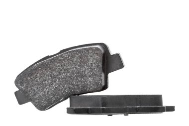 Fren pedleri yedek parçalar, beyaz zemin üzerinde izole edilmiş fren ayakkabıları, araç nesneleri kiti, kimse.