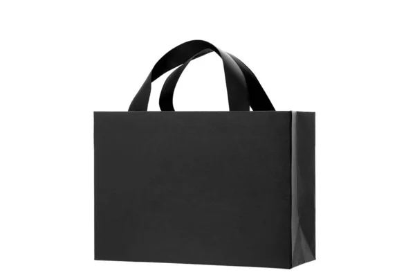 Μαύρη Χάρτινη Τσάντα Από Σχεδιαστή Χαρτιού Λαβές Κορδέλα Χάρτινη Τσάντα — Φωτογραφία Αρχείου