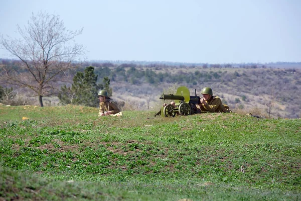 Odessa Ucrânia Abril 2021 Reconstrução Militar Segunda Guerra Mundial Libertação — Fotografia de Stock