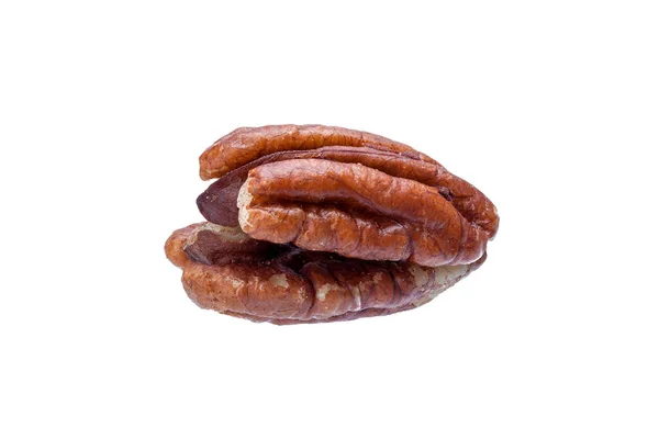 Noce Pecan Due Parti Kernel Close Ingrediente Proteine Cibo Sano — Foto Stock